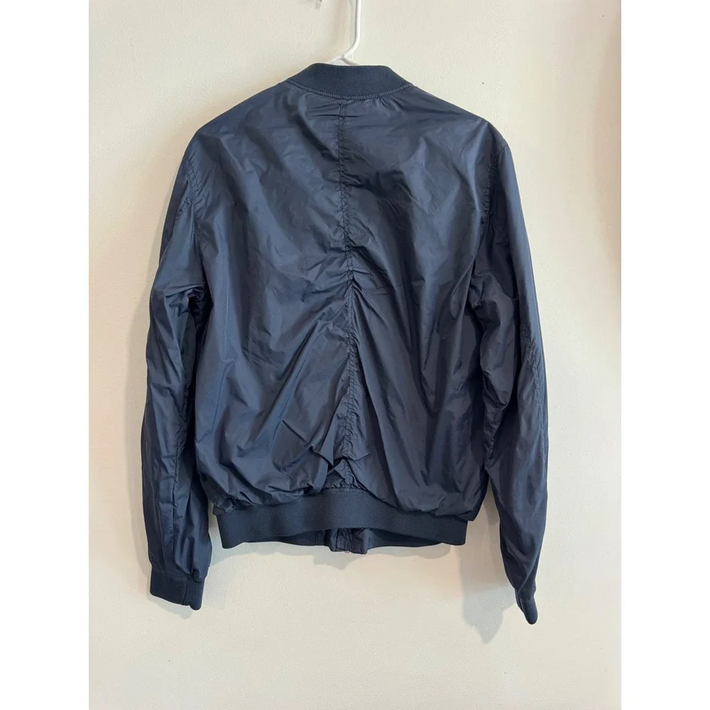 H&M LOGG Bomber Flight Jacket Mens Size M Navy Blue Utility Sleeve Pocket